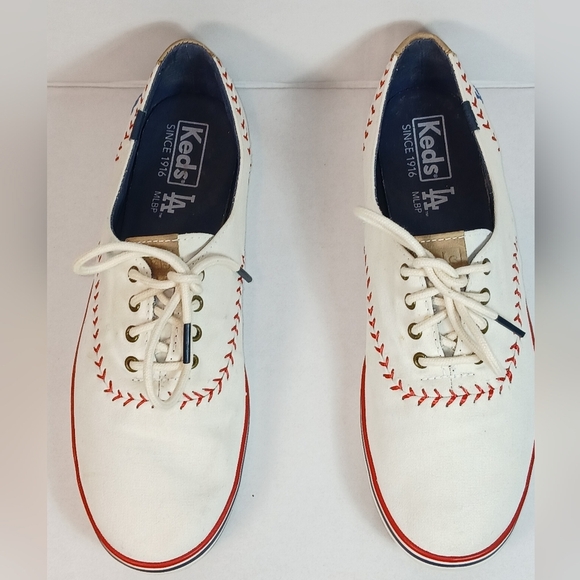 Keds x MLB Los Angeles Dodgers Baseball Sneakers in White Red Blue size 8.5 - Picture 3 of 9